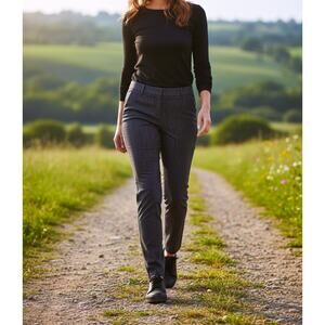 Express Dress Pants Womens 2L Tall Blue Columnist Ankle Low Rise Stretch Tapered